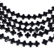 Cross Shape Black Onyx Beads