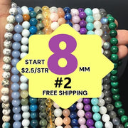 $2.5--8mm #2 Semi- Precious beads Free Shipping
