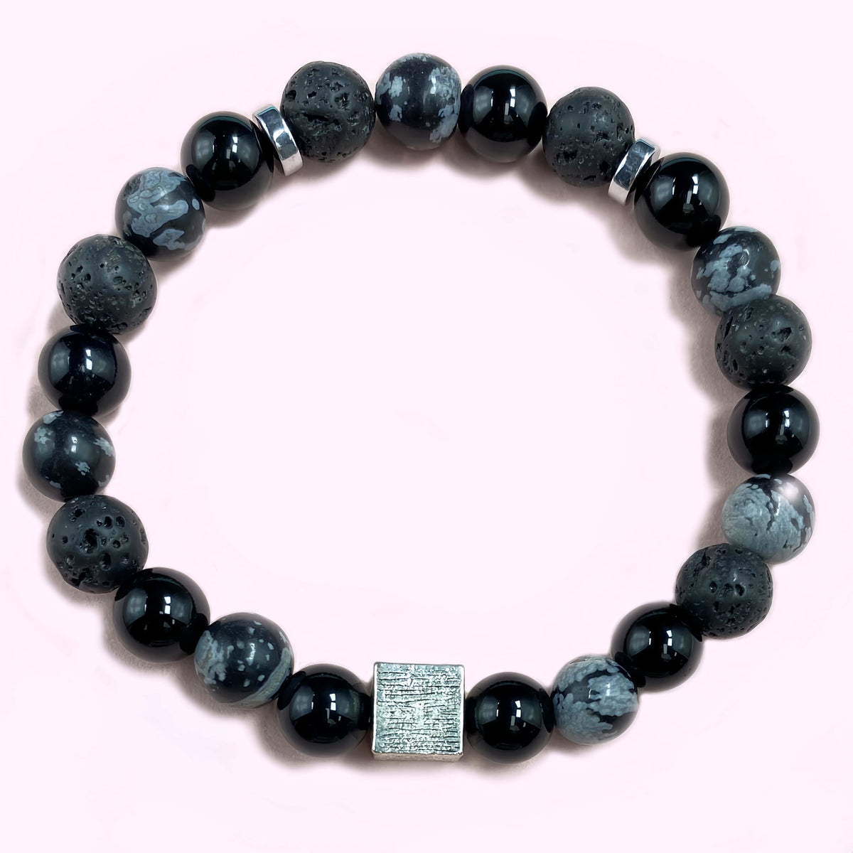Triple Onyx for Protection and Apotropaic Crystal Bracelet
