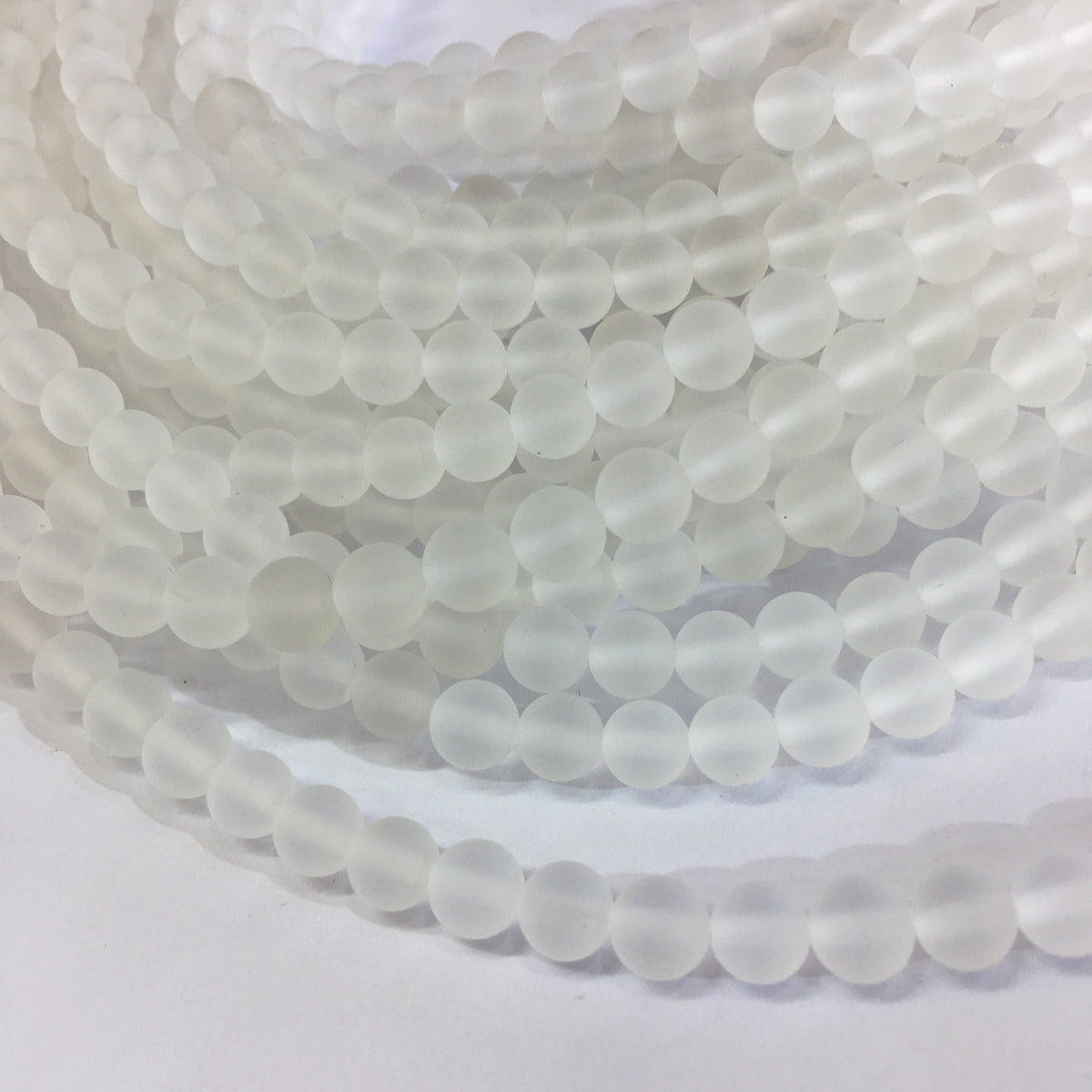 Matte Round Clear Quartz Beads