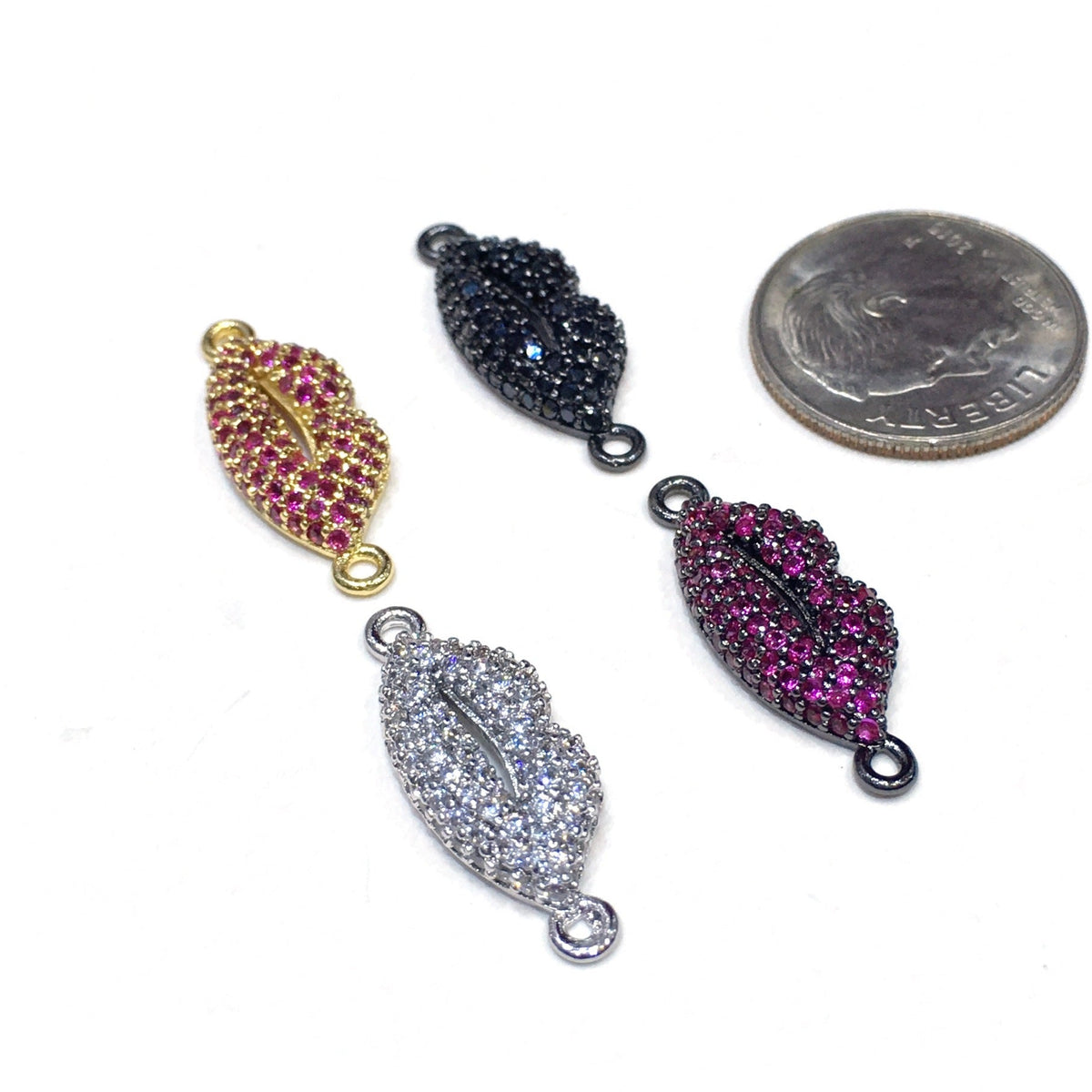 1PCS Brass Cubic Zirconia Lip Accessories
