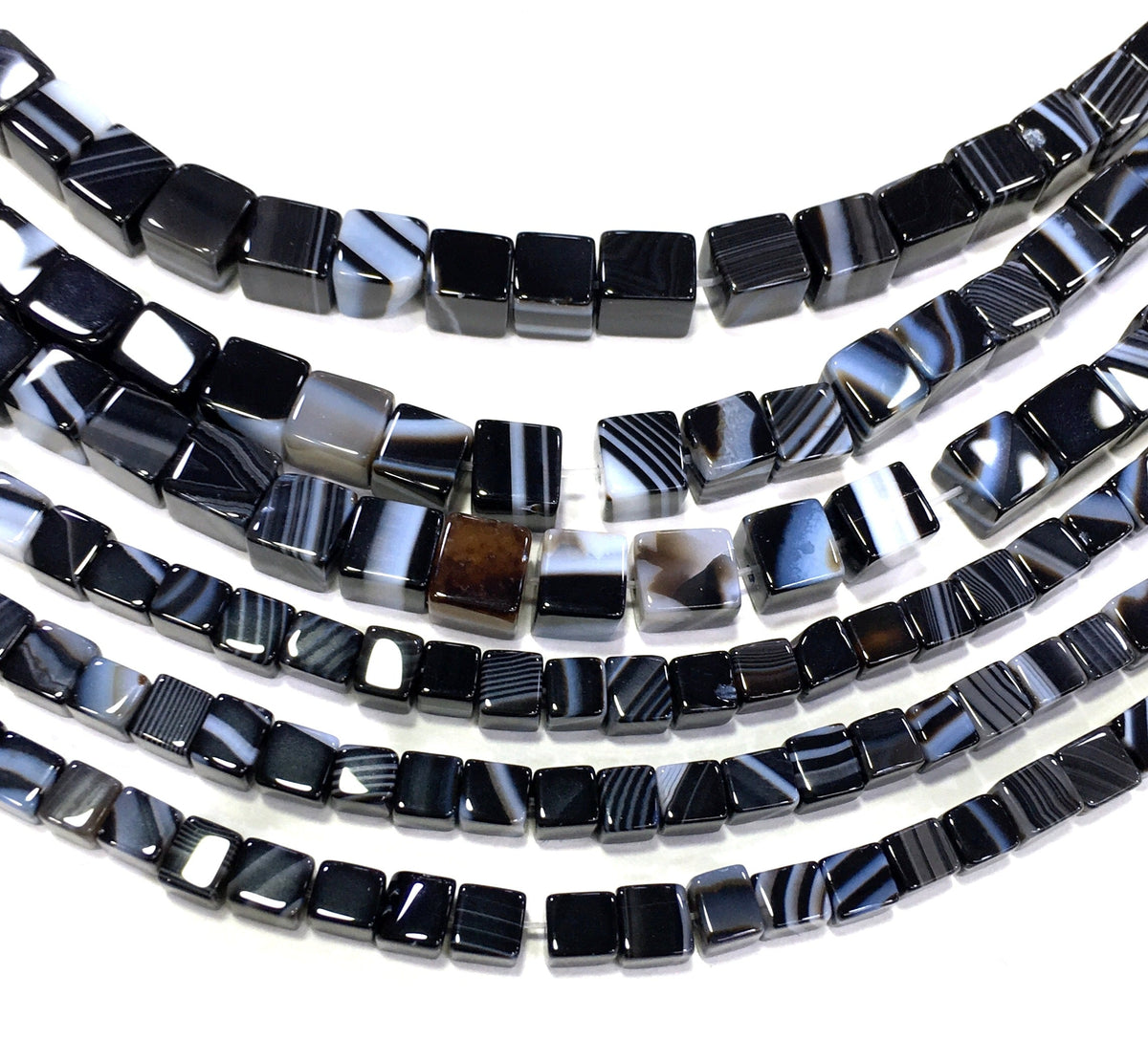 Cube Shape Black Onyx Beads