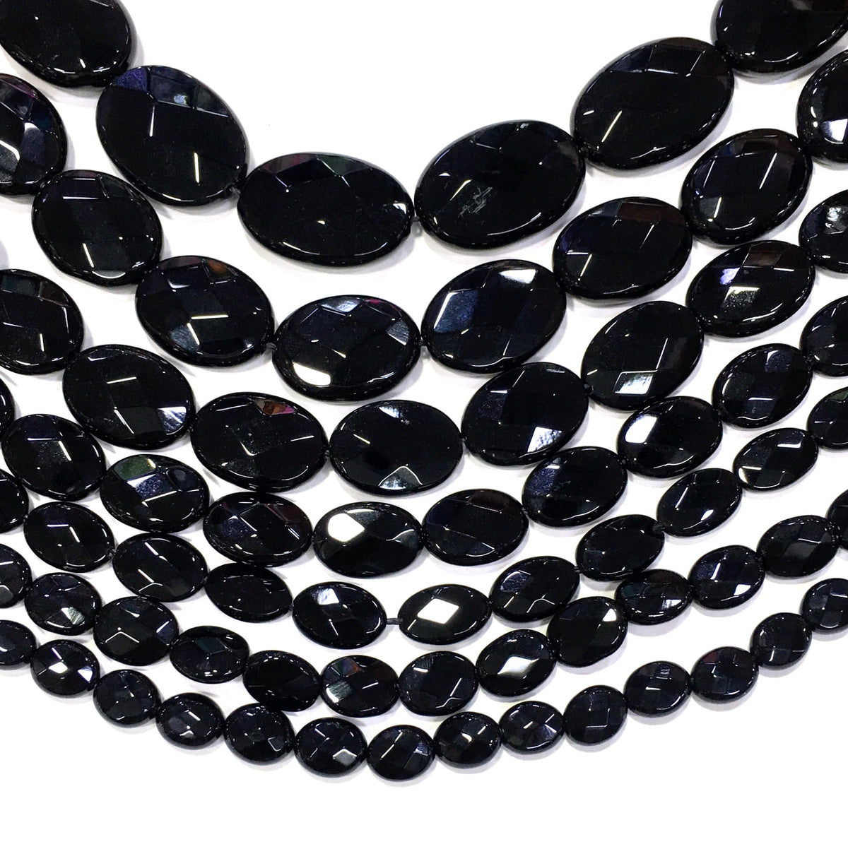 Oval Black Onyx Beads