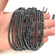 Faceted Rondelle Hematite Beads