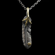 Left Eagle Claw Feather Retro 925 Silver Pendant Japan Takahashi Goro with Sign