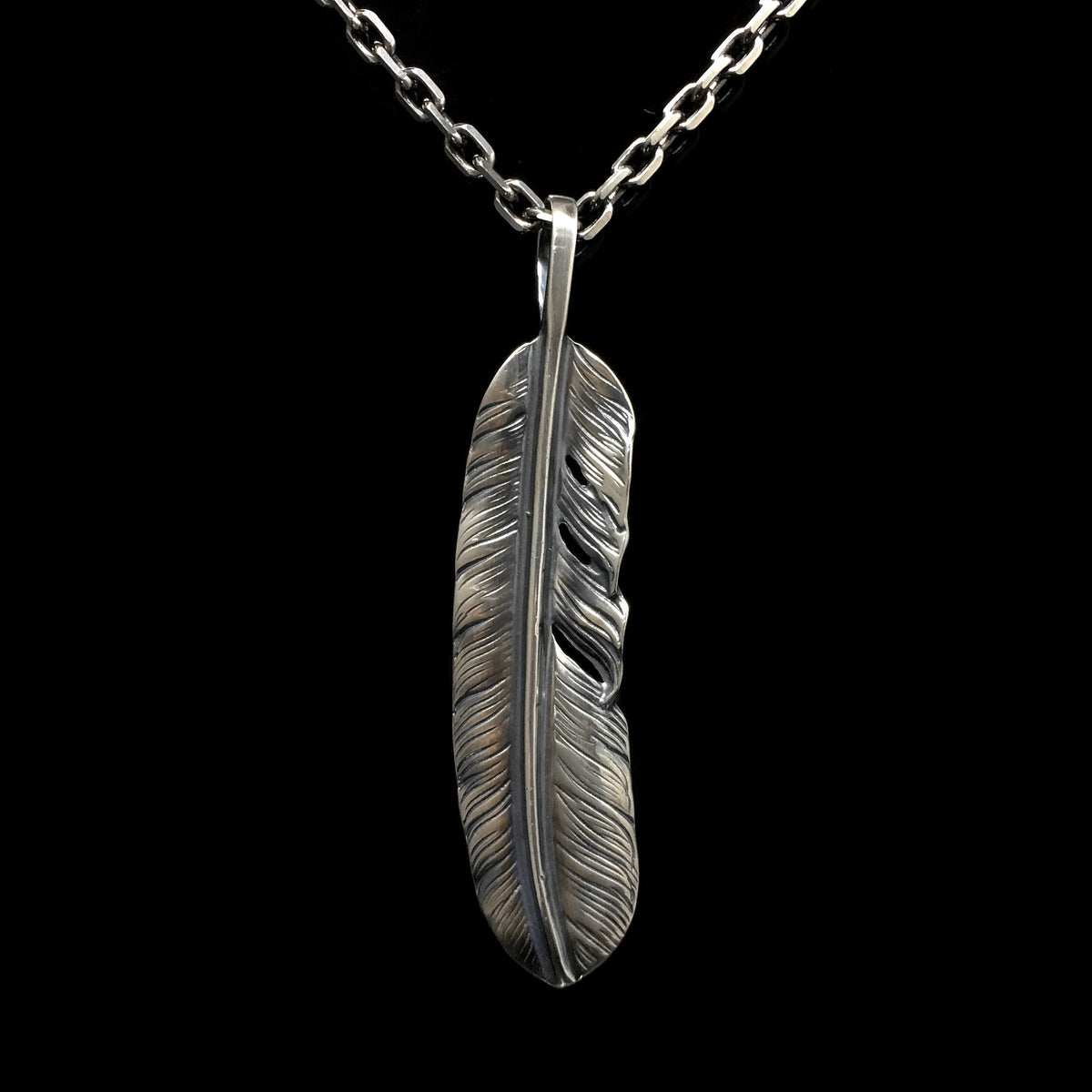 Simple Wing Feather Retro 925 Silver Pendant Takahashi Goro