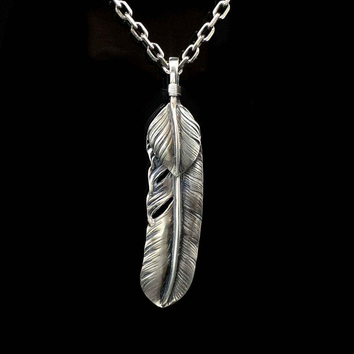 Right Feather Retro 925 Silver Leaf Goro Takahashi Pendant