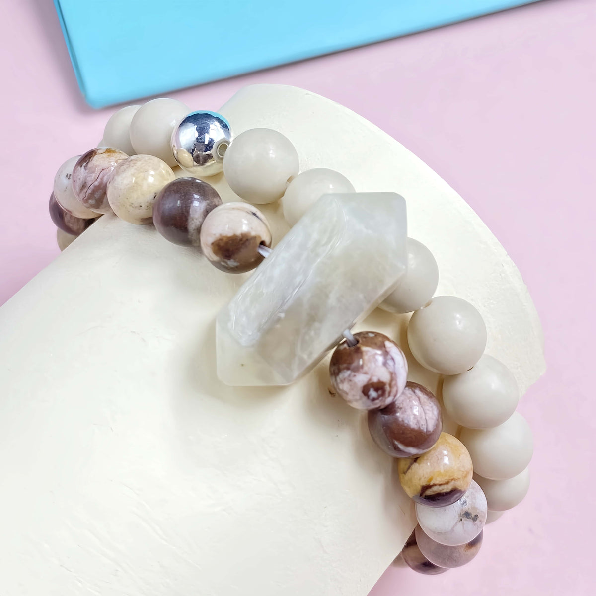 Ivory Jade Crystal Bracelet for Strenght and Power