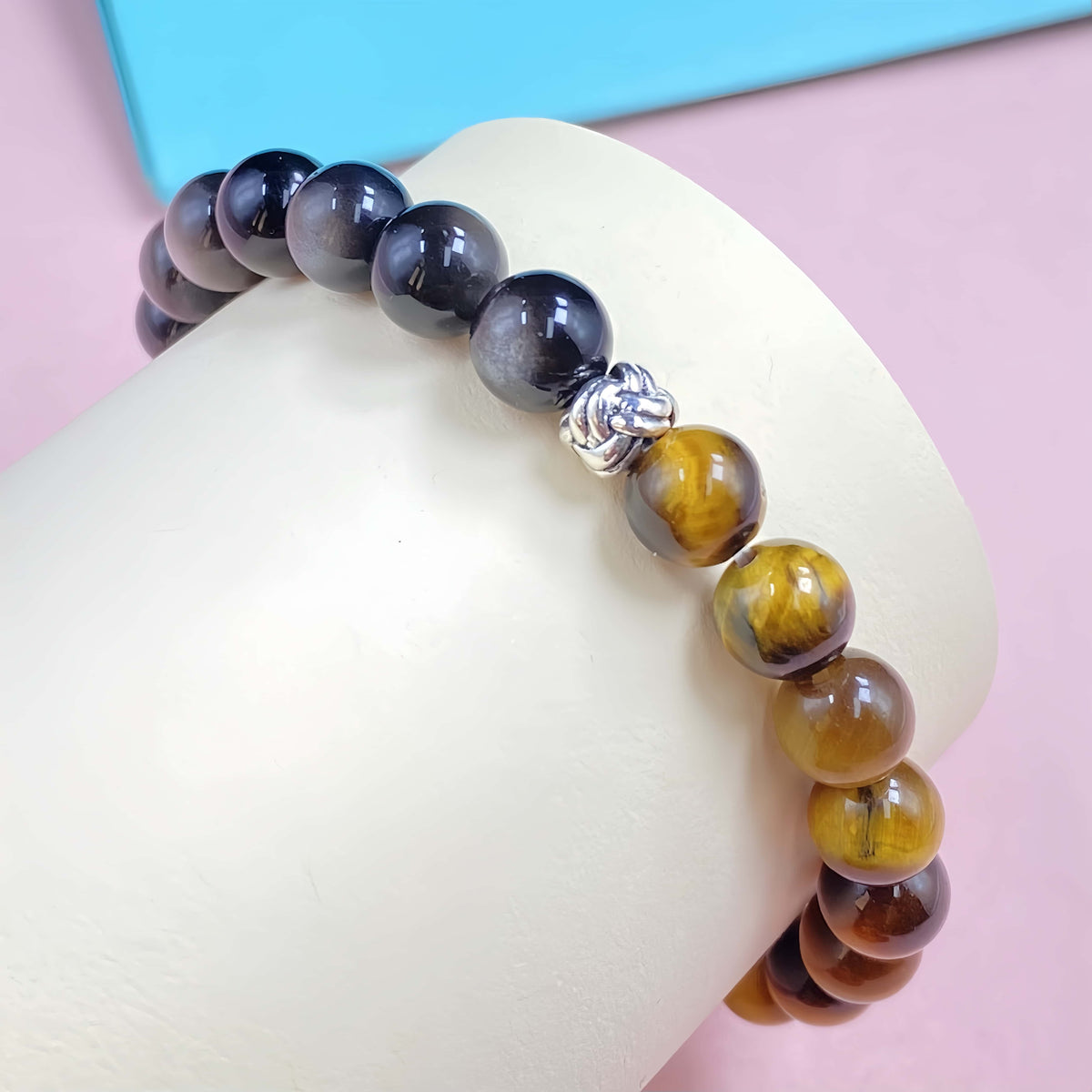 Double Smoky Quartz Crystal Bracelet for Strenght and Power