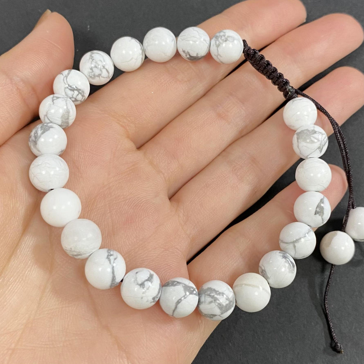 Howlite to Help Lower Stress & Anxiety Level Braided Rope Crystal Bracelet
