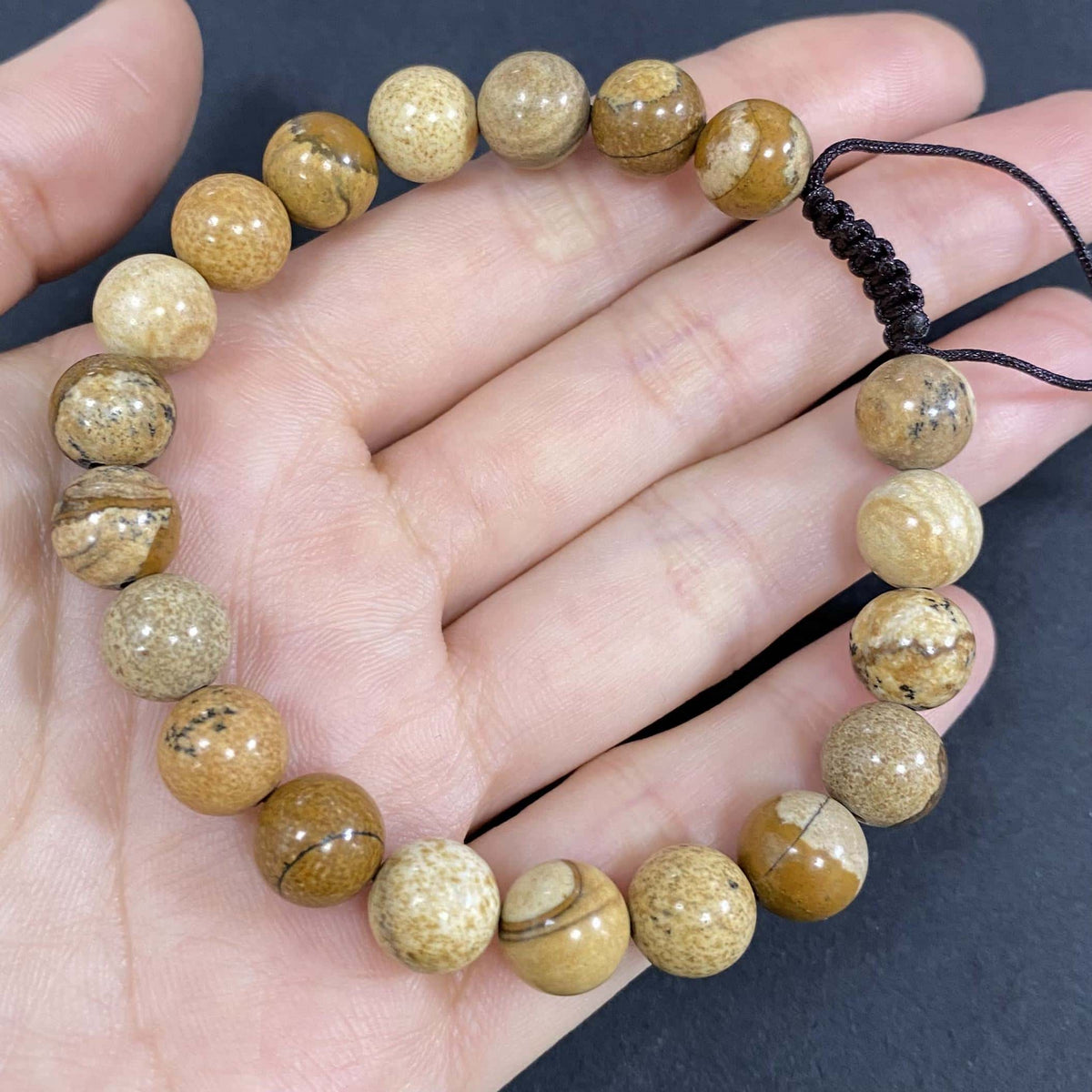 Picture Jasper for Better Wealth & Career Braided Rope Crystal Bracelet