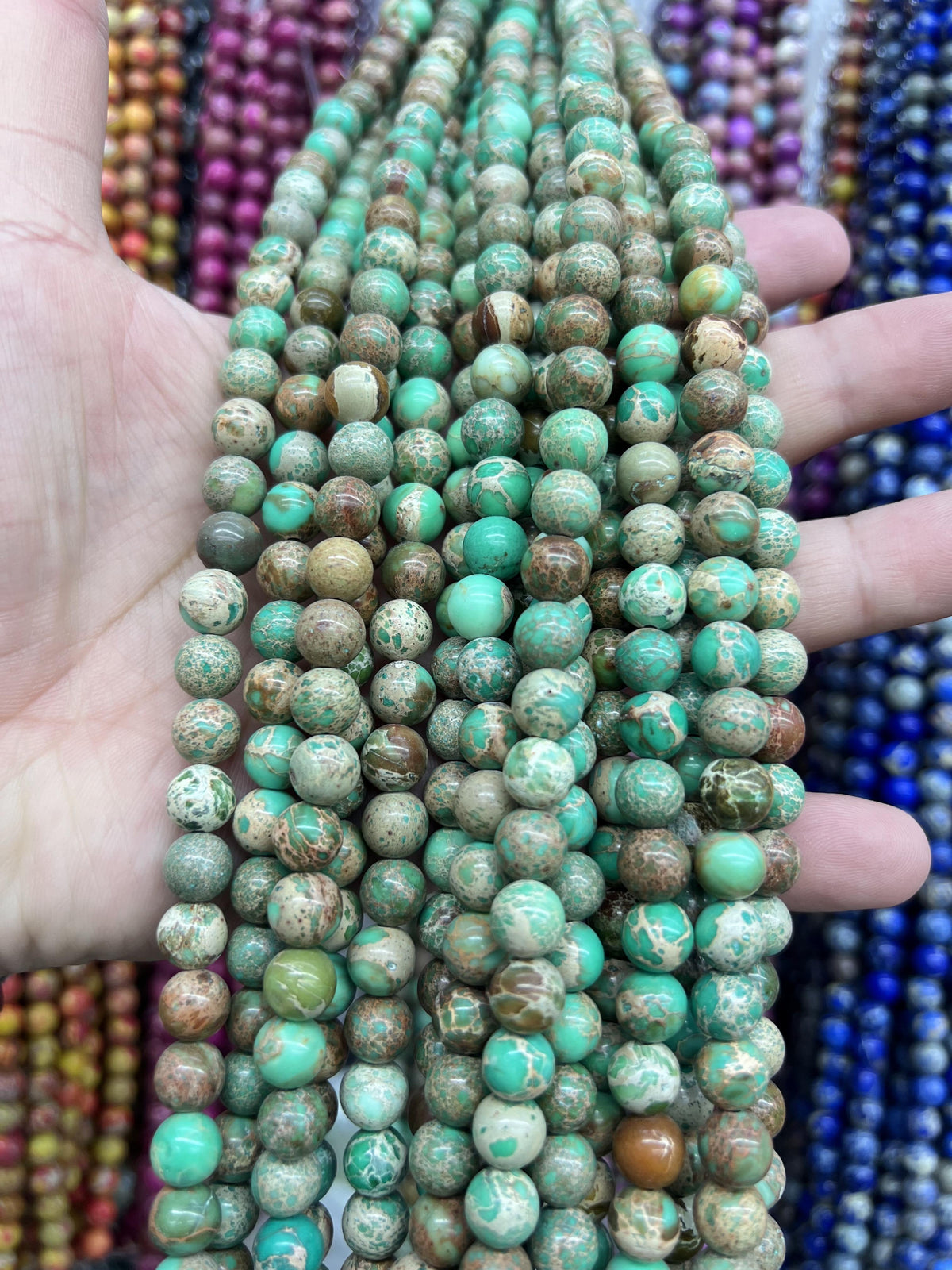 Sea Sediment Imperial Jasper Loose Beads Free Shiping