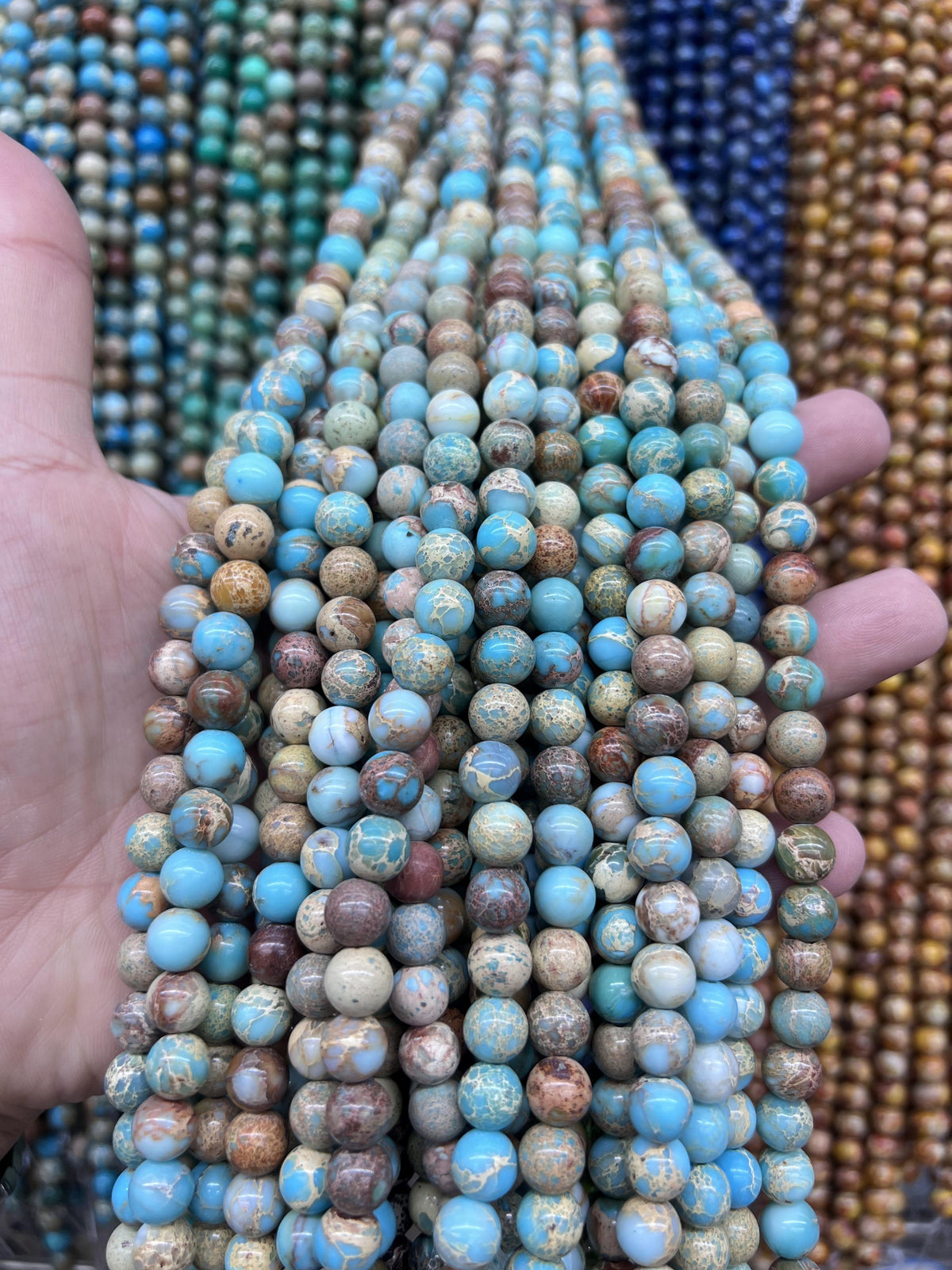 Sea Sediment Imperial Jasper Loose Beads Free Shiping