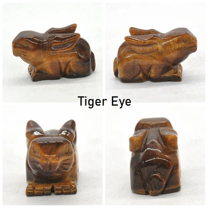 Rabbit Statue Hand Carved Animal Figurine
