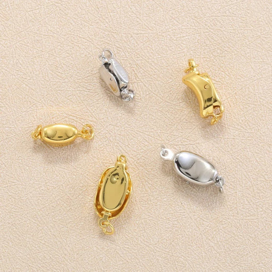 5Pcs Brass Necklace Clasps Link Connector Closures Extender