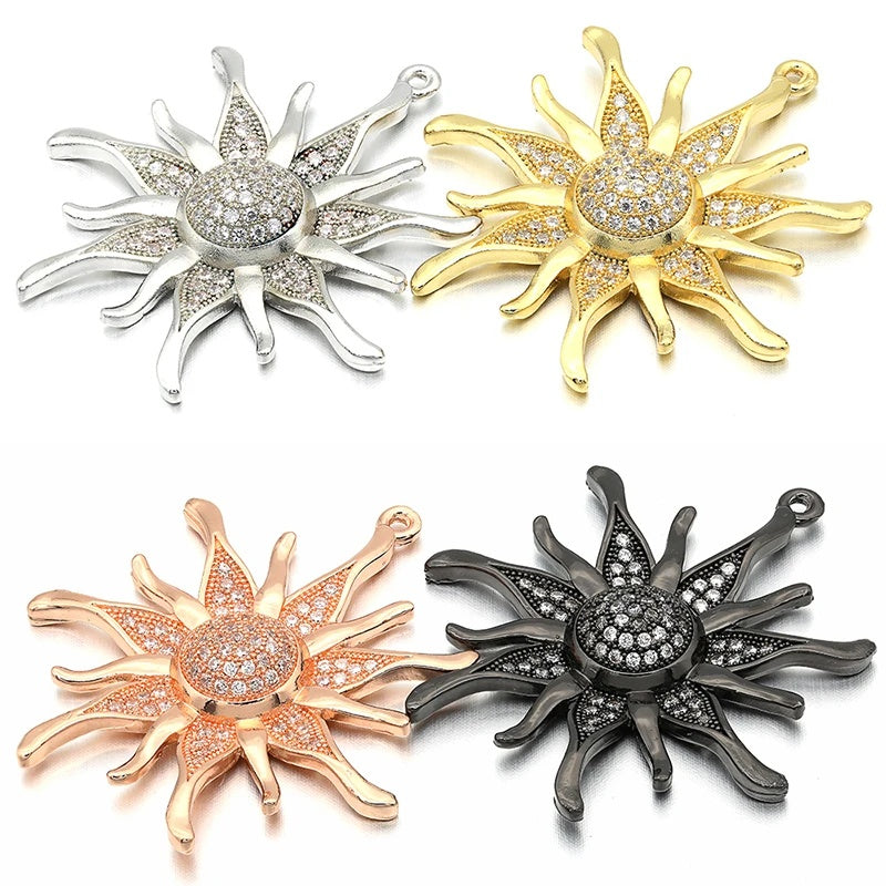 1PCS Brass Sun Flower Charms Pendants