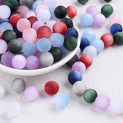 50pcs Matte Dreamy Cat Eye Resin Round Beads