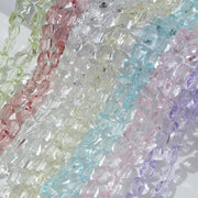 50pcs Clear Translucent Glass Irregular Beads