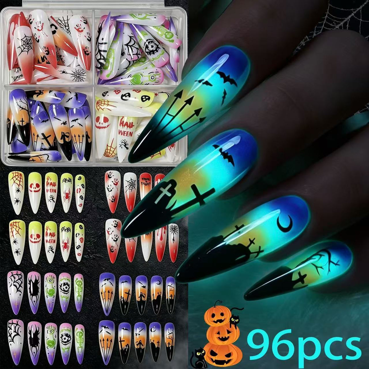 Glowing Nails Press On Nails  PDD Style 1