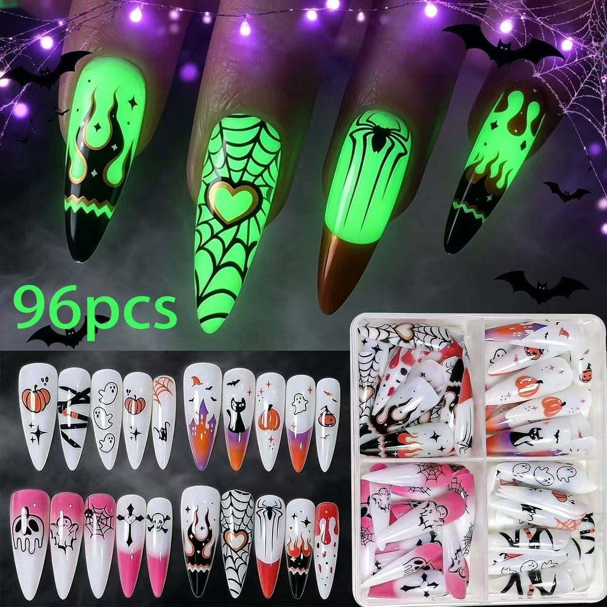 Glowing Nails Press On Nails  PDD Style 1
