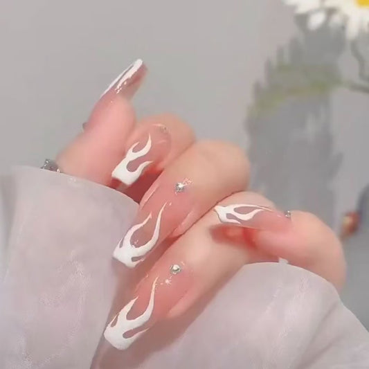 Glowing Nails Press On Nails  Blue