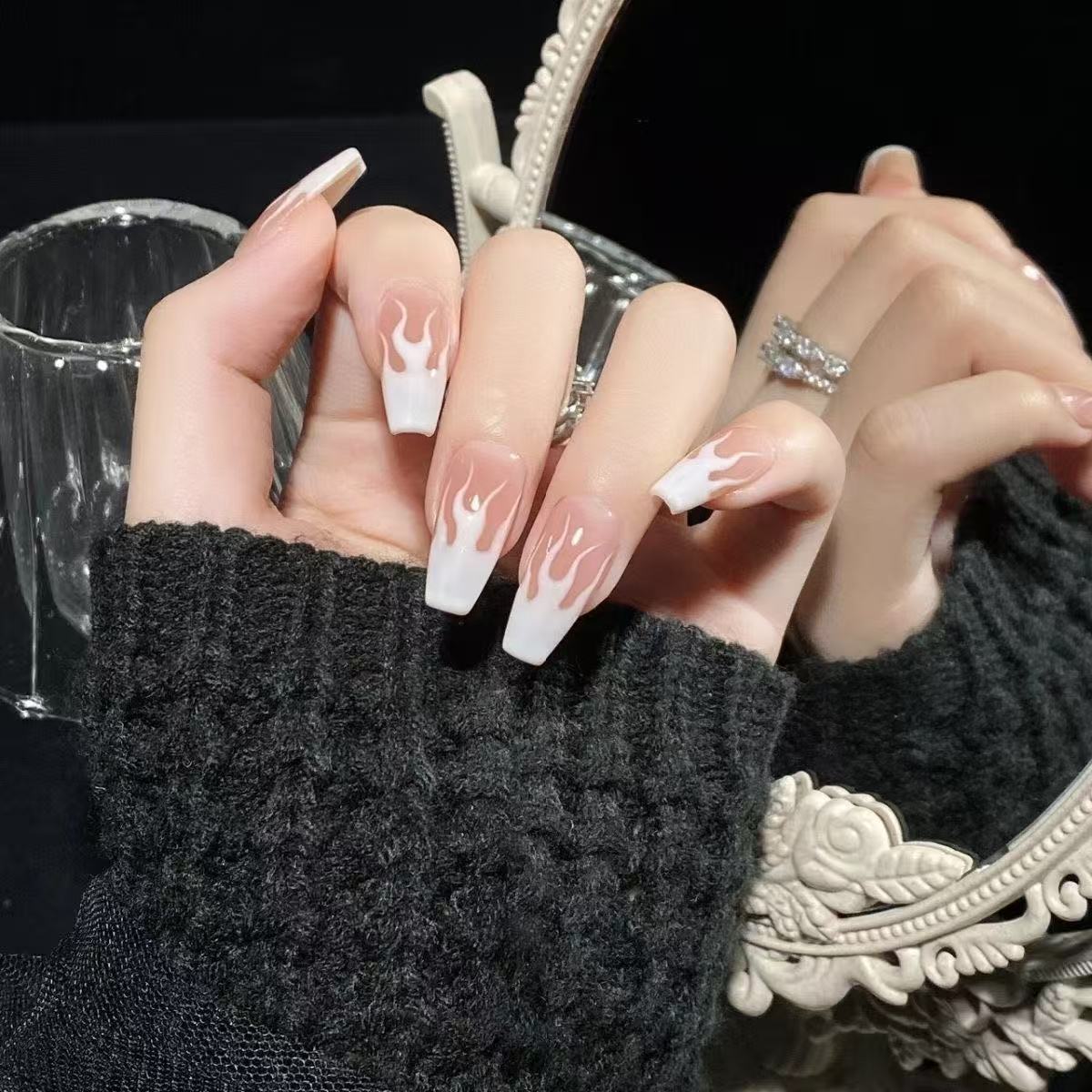 Glowing Nails Press On Nails  Purple