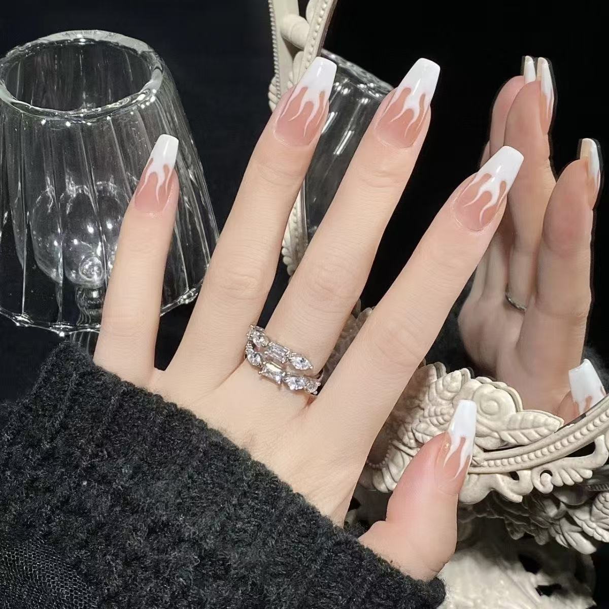 Glowing Nails Press On Nails  Purple