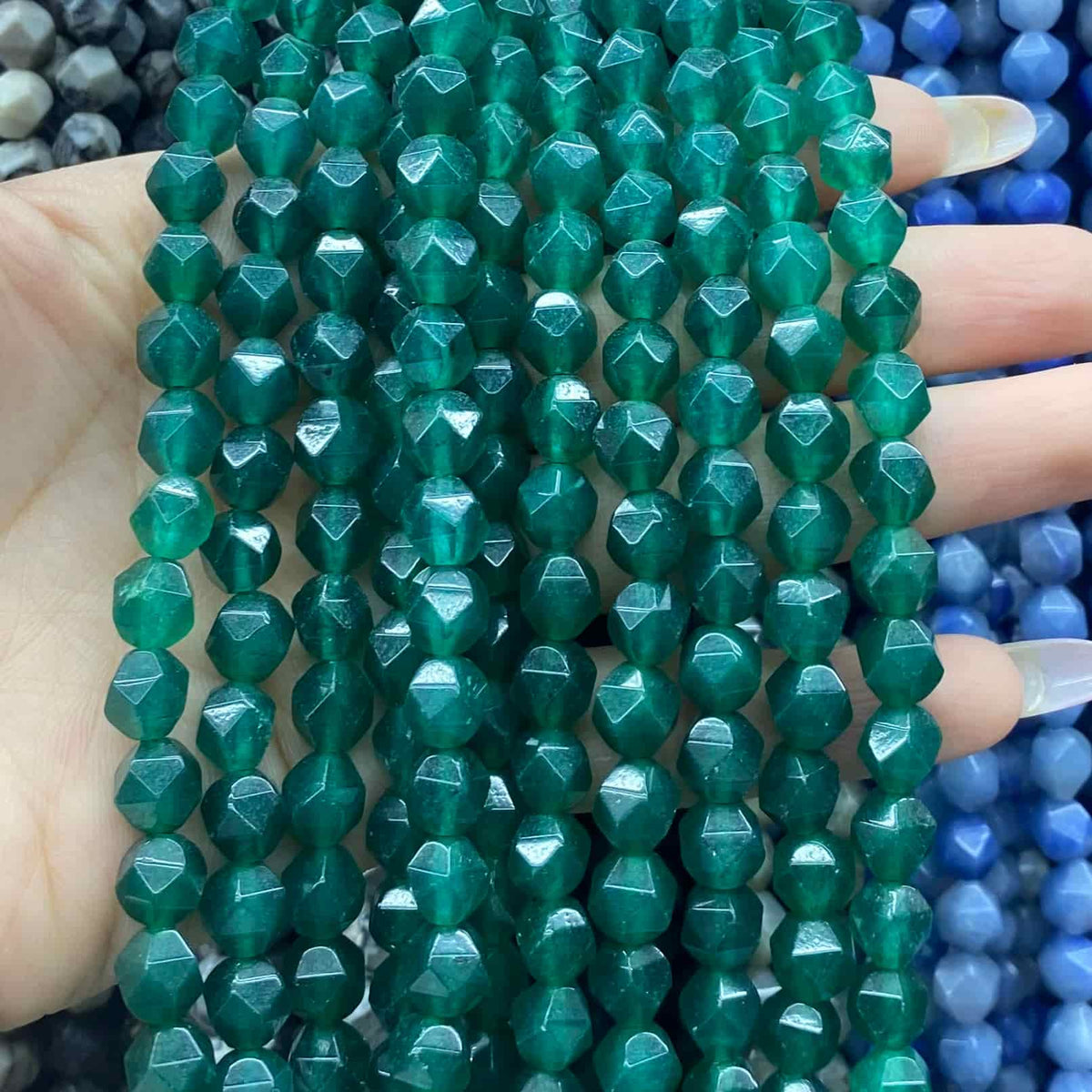 Diamond Faceted Beads 6mm/8mm/10mm Quartz/Jasper/Agate/Crystal