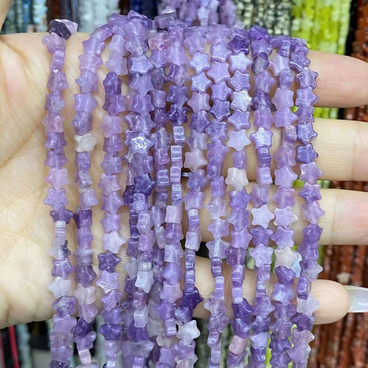 Flat Star Beads 6mm Quartz/Jasper/Agate/Crystal