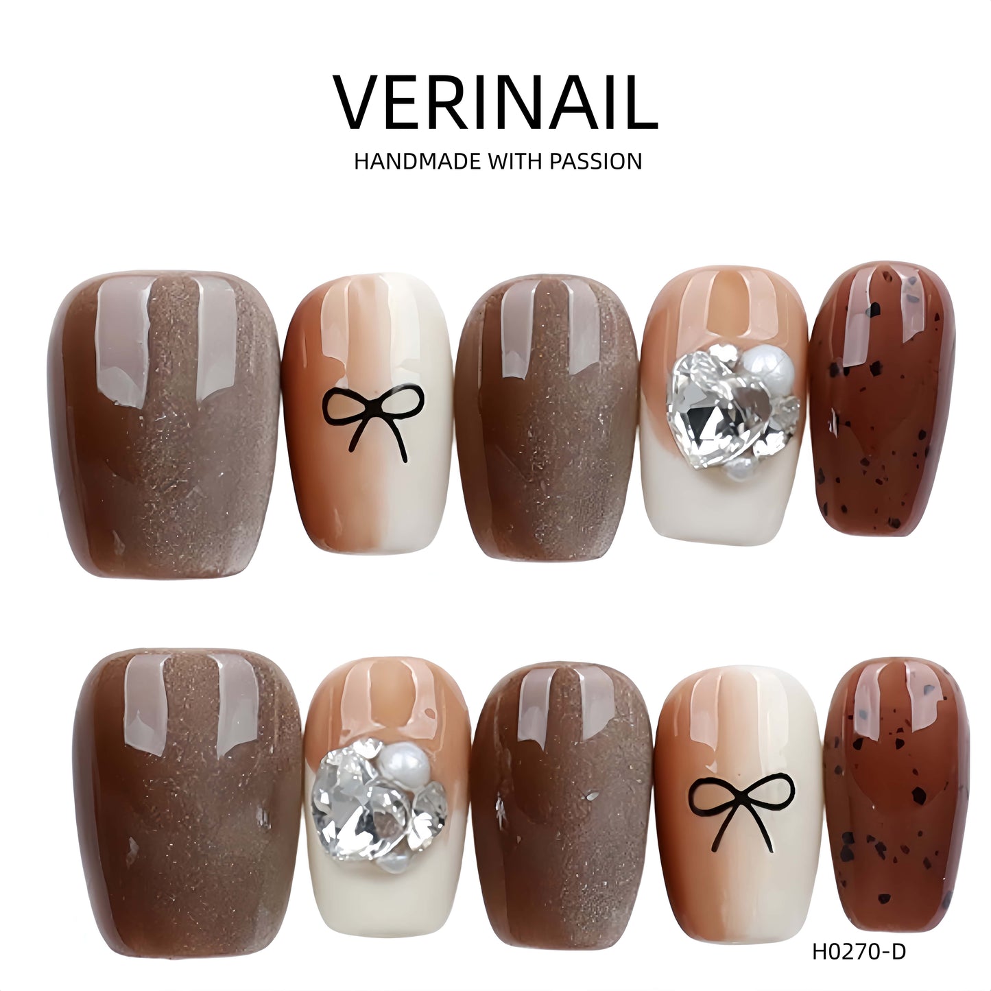 Press On Nails Color Brown DL04