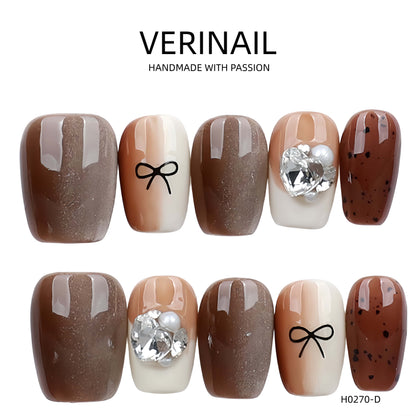 Press On Nails Color Brown DL04