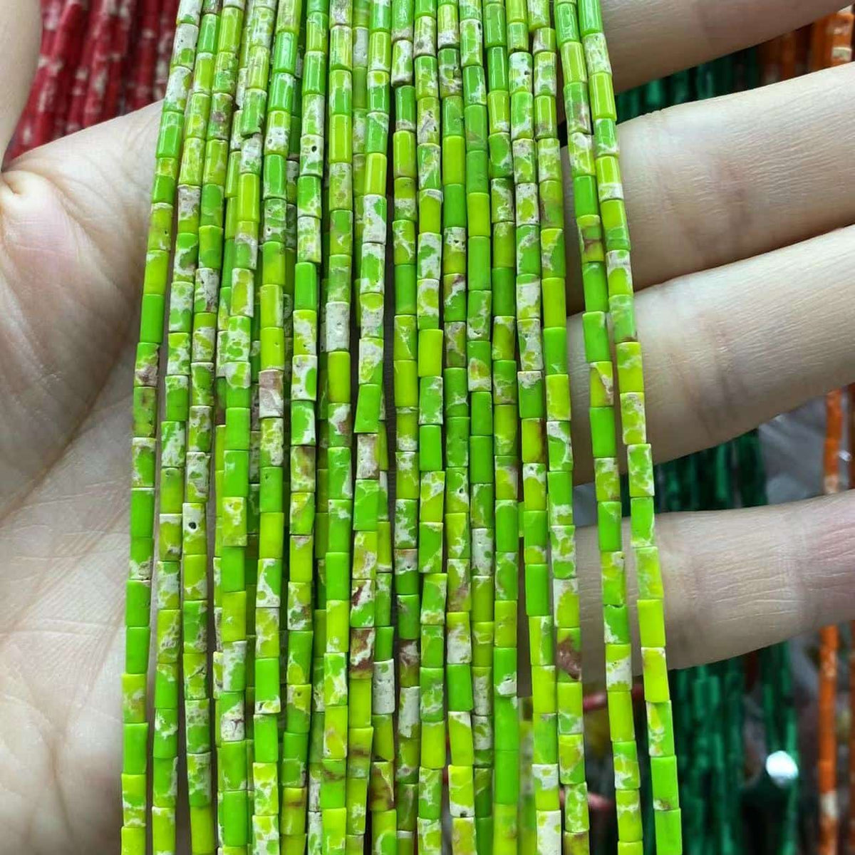 Cylindrical Tube Beads 2x4mm Quartz/Jasper/Agate/Crystal