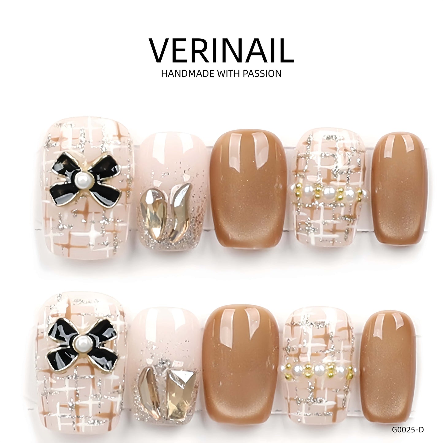Press On Nails Color Brown DL03