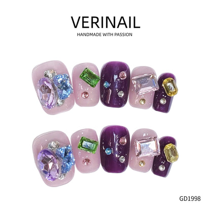 Press On Nails Color Purple CP01