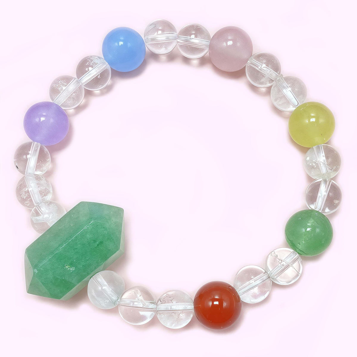 Green Strawberry Seven Chakra Crystal Bracelet