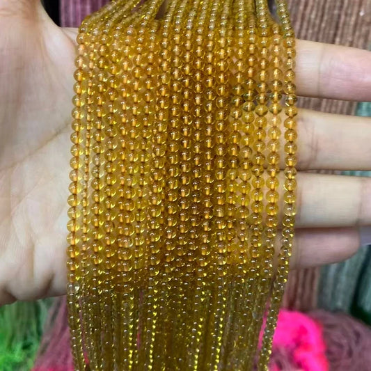 Citrine Tiny Smooth Round Beads 2mm 3mm 4mm