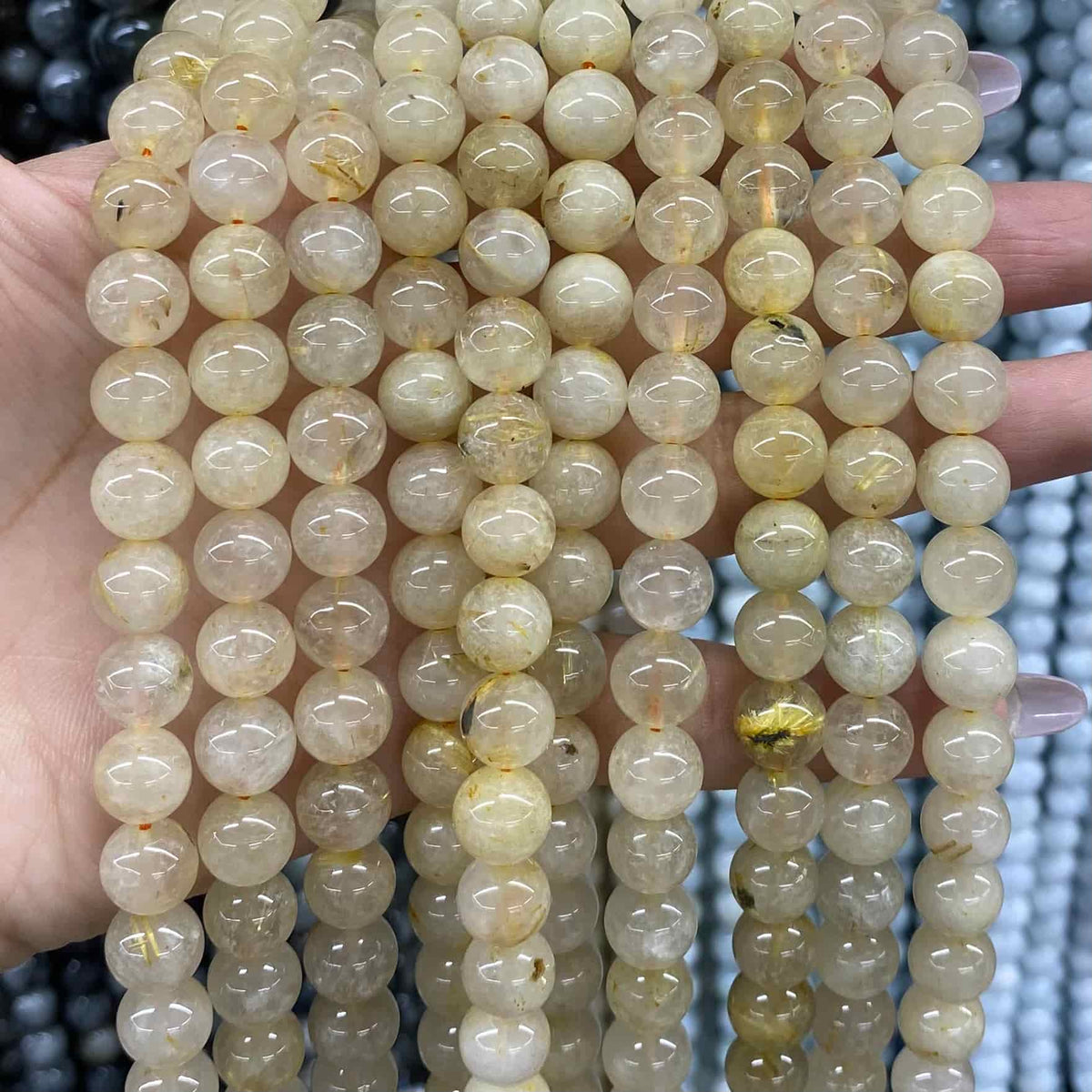High-Quality Gemstone & Crystal Round Smooth Beads 4mm 6mm 8mm 10mm