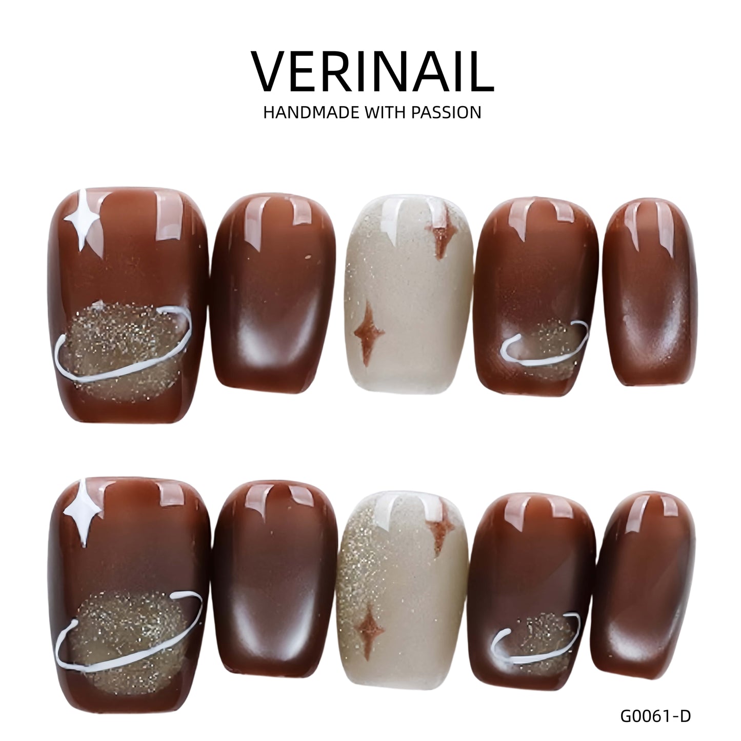 Press On Nails Color Brown DL03