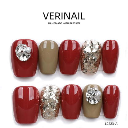 Press On Nails Color Brown DL05