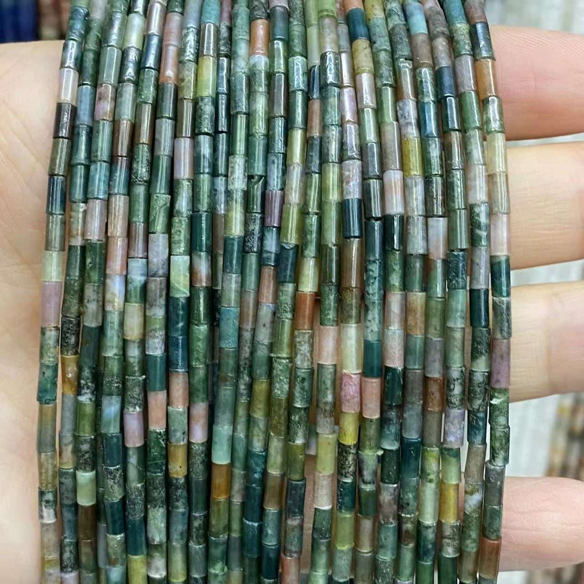 Cylindrical Tube Beads 2x4mm Quartz/Jasper/Agate/Crystal