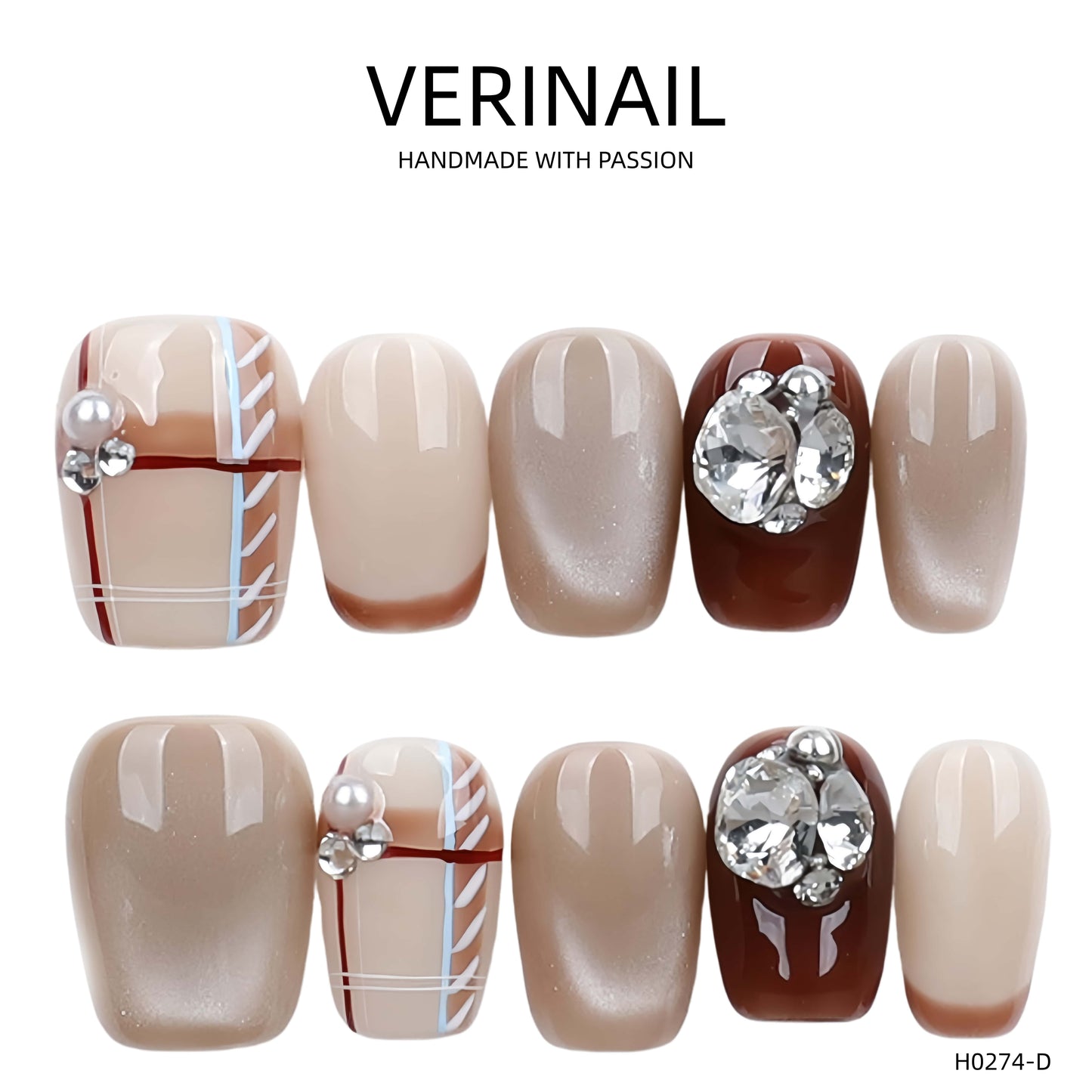 Press On Nails Color Brown DL04