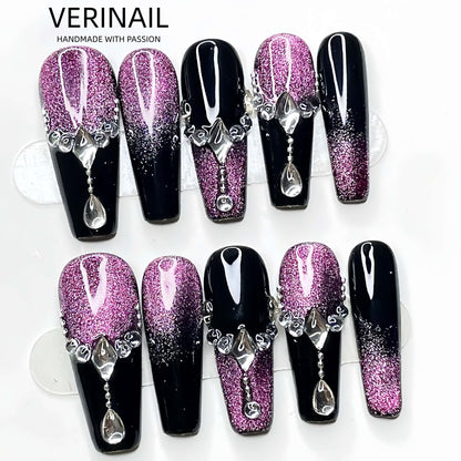 Press On Nails Color Purple CP03