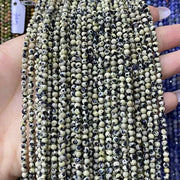 Dalmation Jasper Tiny Faceted Round Beads 2mm 3mm 4mm
