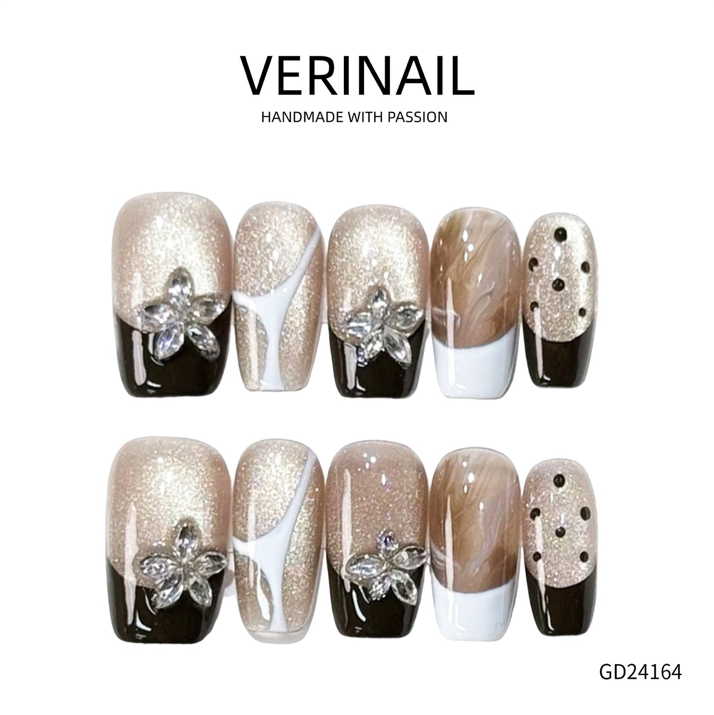 Press On Nails Color Brown DL03