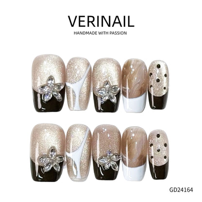 Press On Nails Color Brown DL03