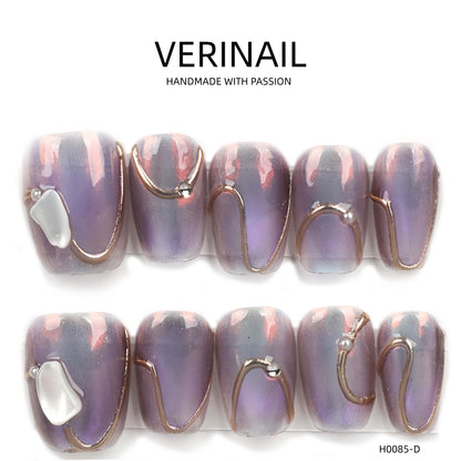 Press On Nails Color Purple CP01