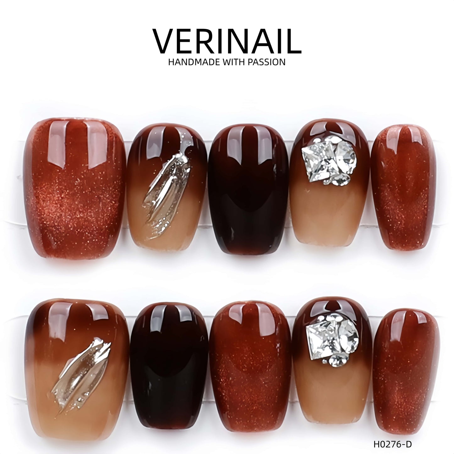 Press On Nails Color Brown DL04