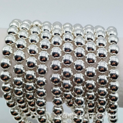Round Silver Color Non-Magnetic Hematite Beads