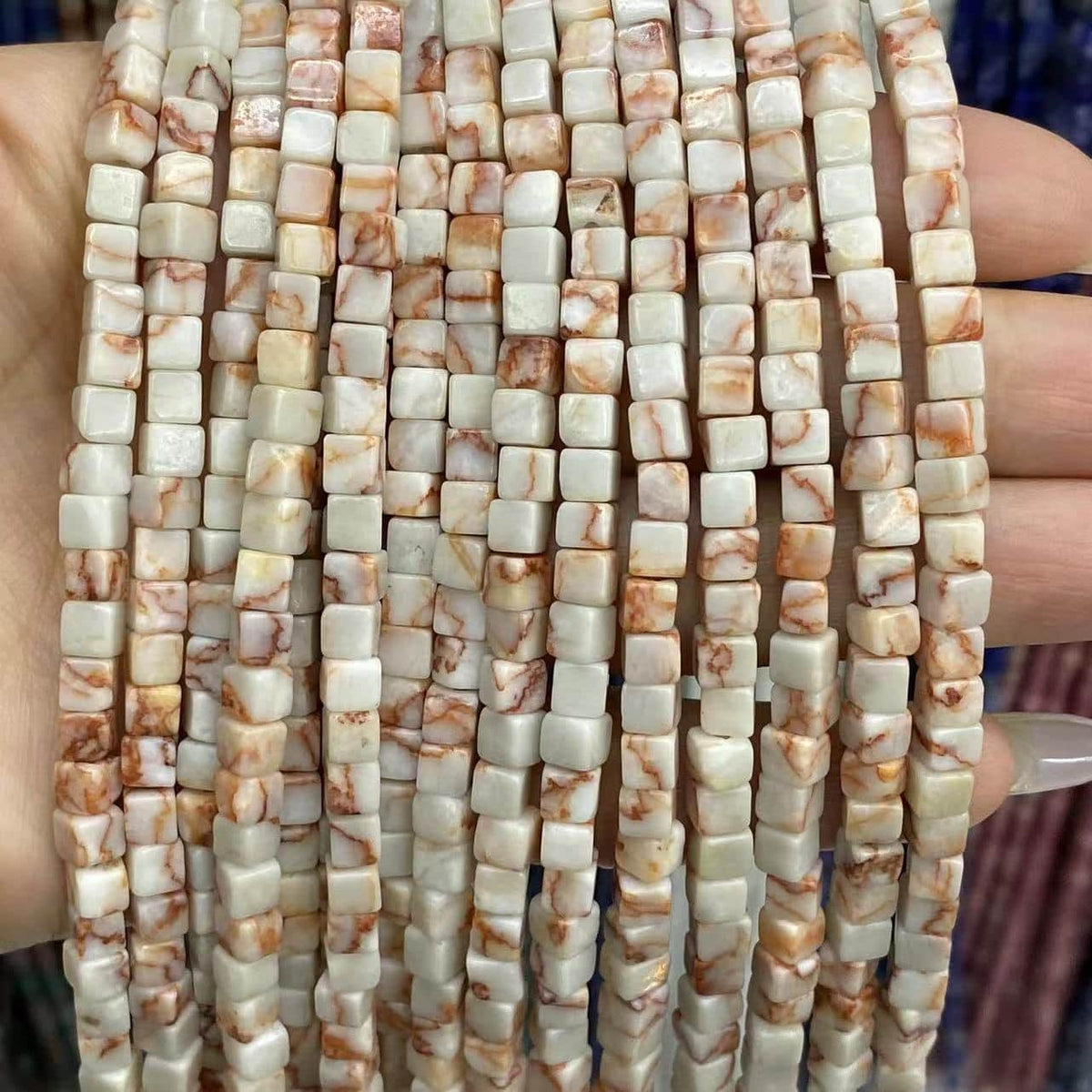 Square Cube Beads 4x4mm Quartz/Jasper/Agate/Crystal