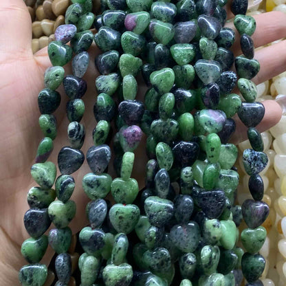 Smooth Heart Shape Beads 10mm/15mm Quartz/Jasper/Agate/Crystal